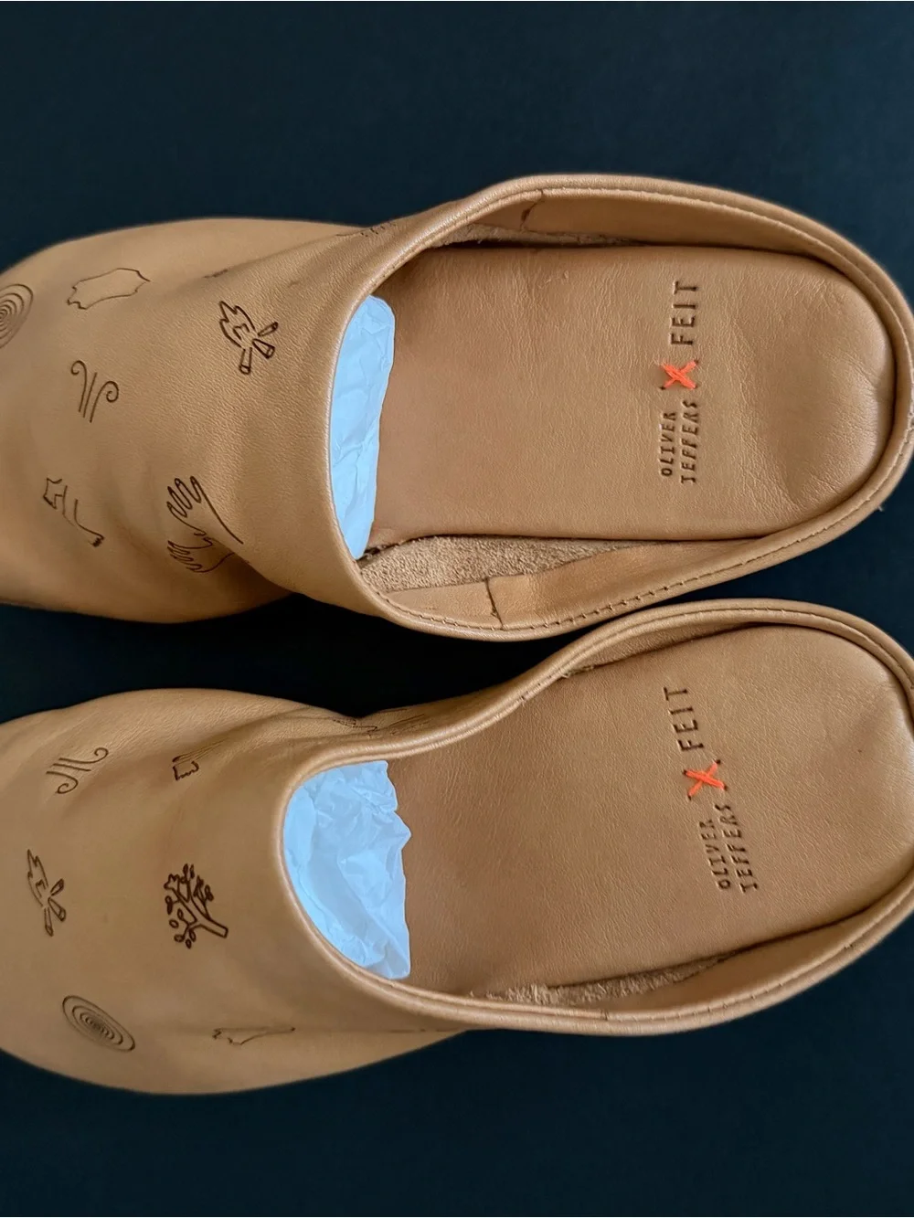 Oliver Jeffers x FEIT Slippers Kids Leather Size Eu 33